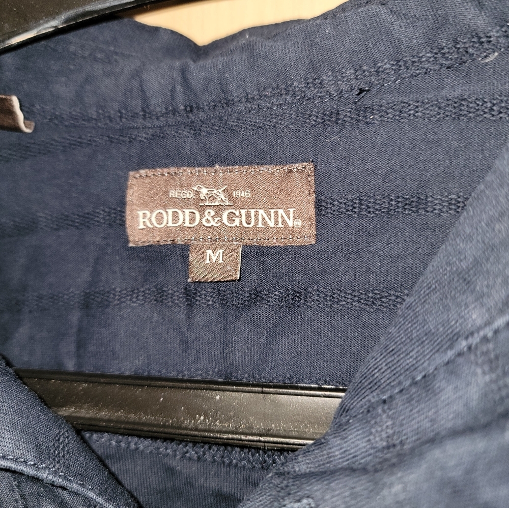 Mens Sz M Rodd & Gunn Navy Blue Cotton Polo Shirt - Picture 3 of 7